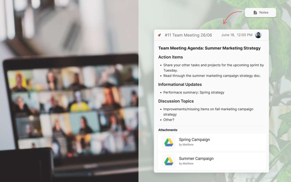 meeting agenda example for team meetings