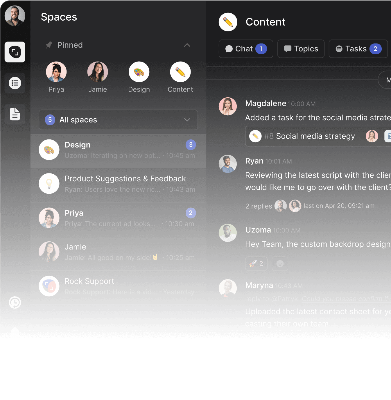 Section of Spaces in Rock.