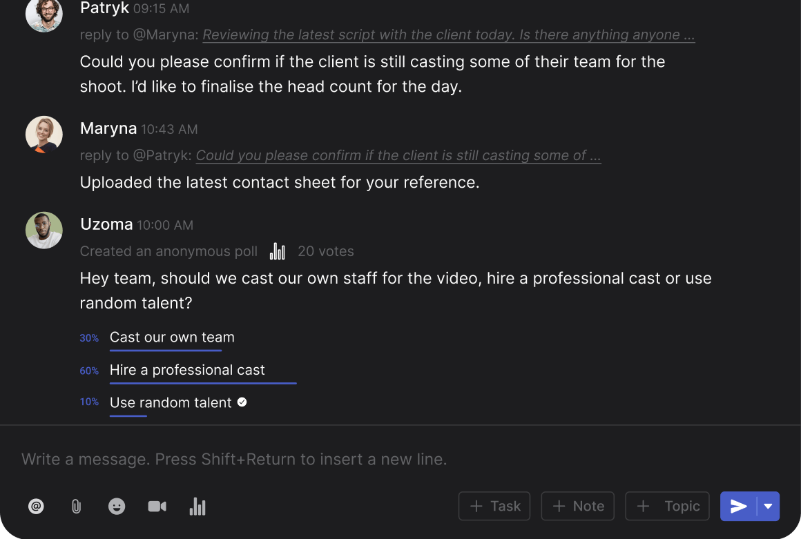 Rock task management highlight multiple views: board, list and calendar