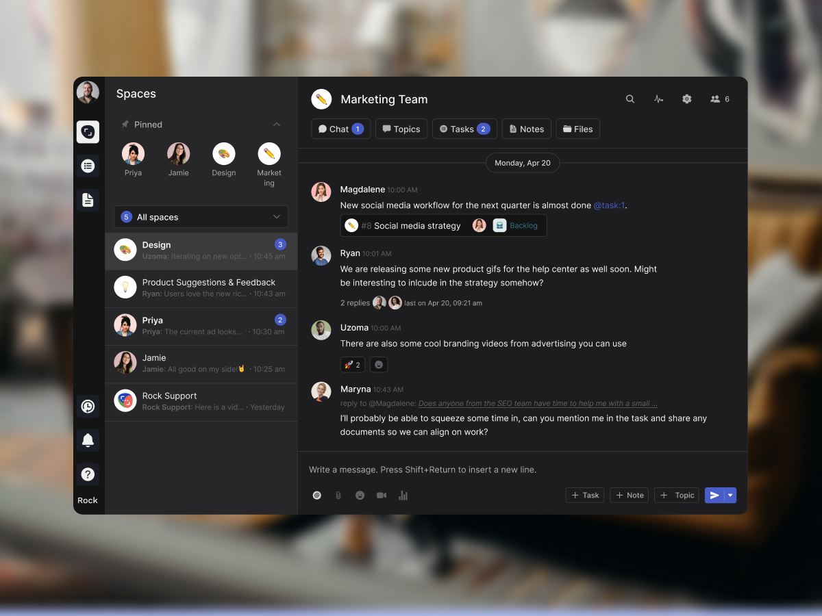 future of work tool Rock