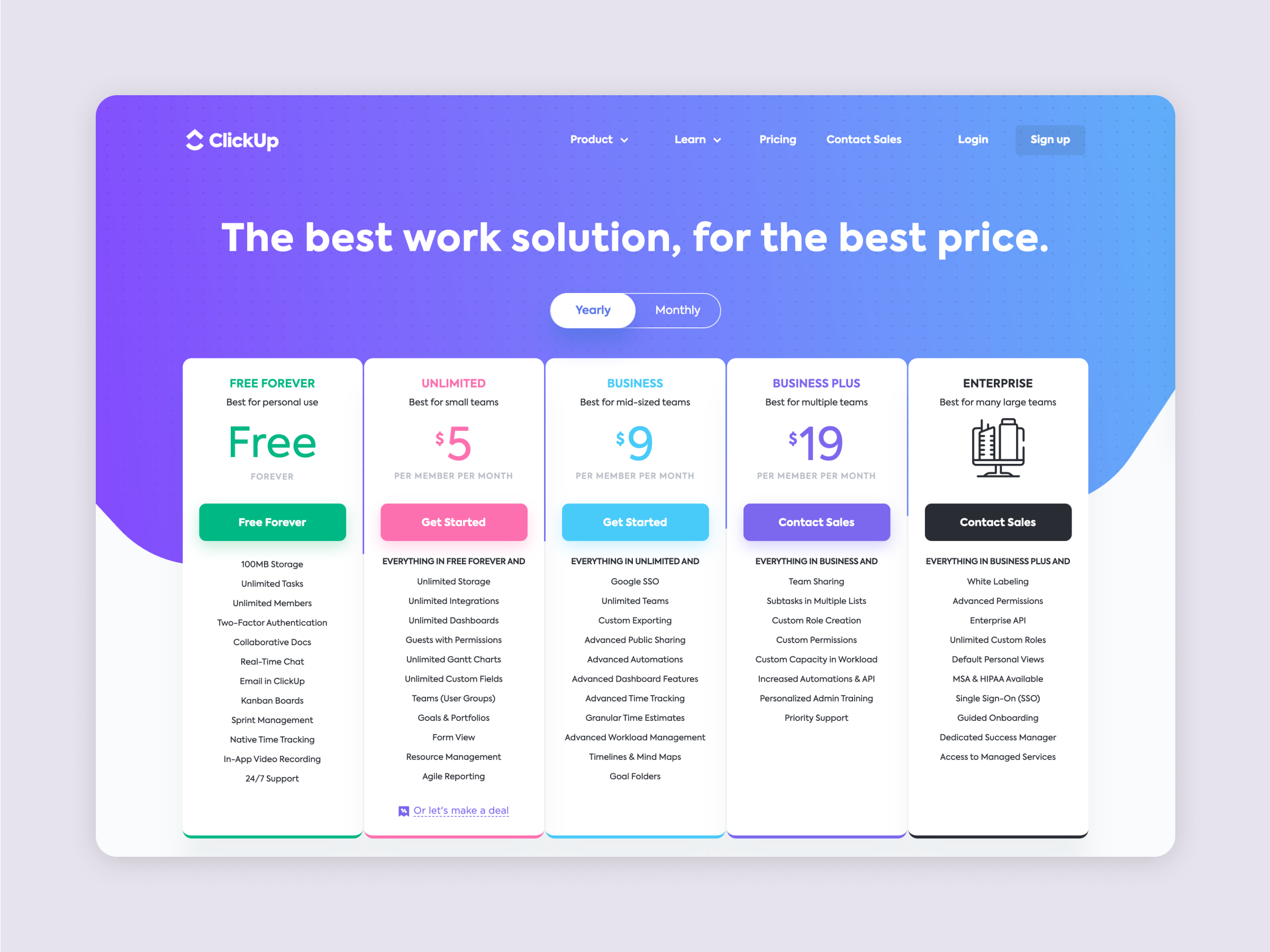 clickup vs Monday pricing from clickup