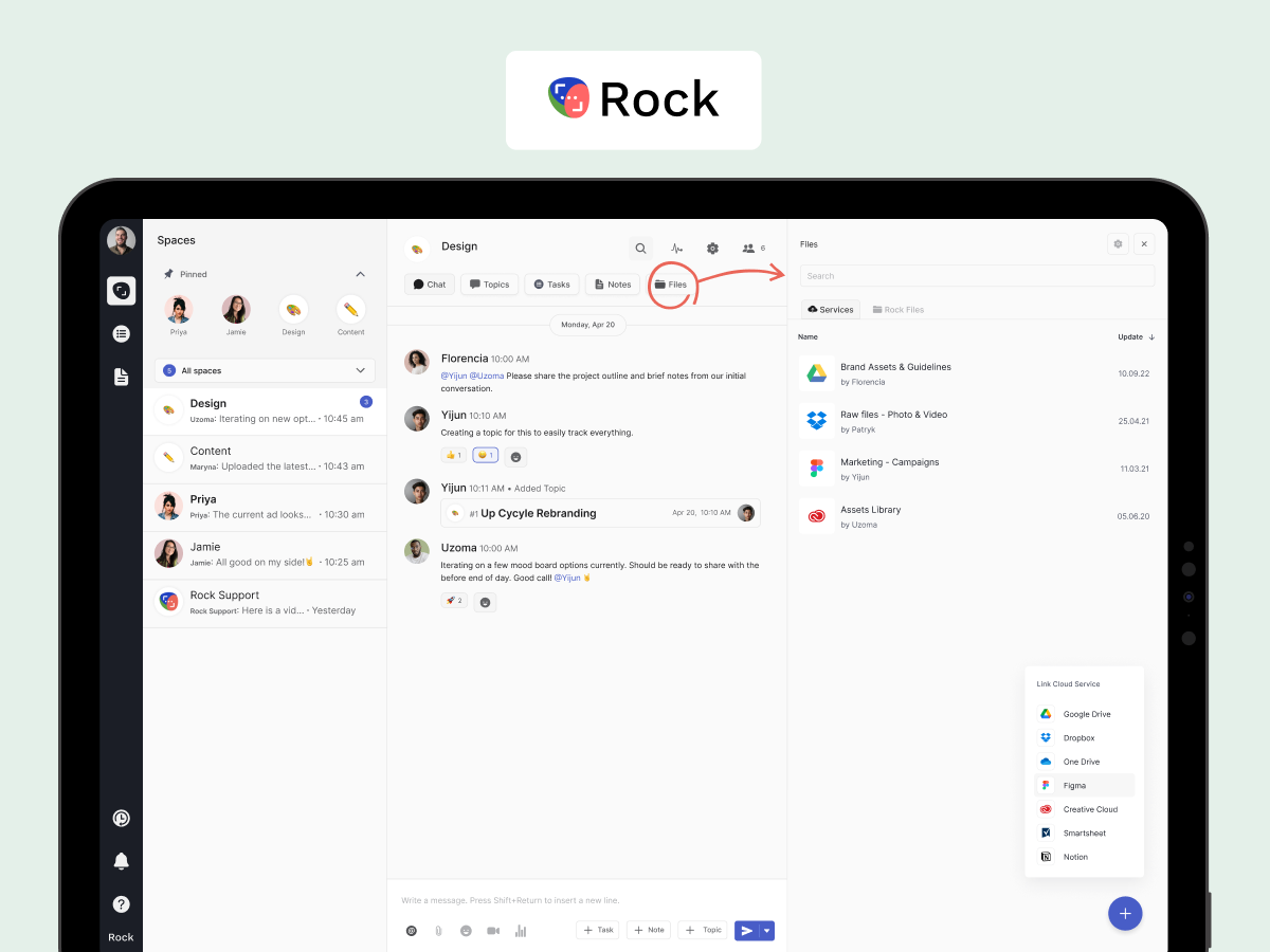 remote work tools file storage rock