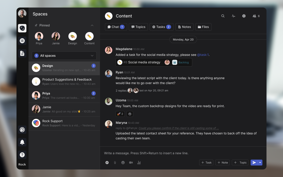 how to improve work performance: collaboration tool rock
