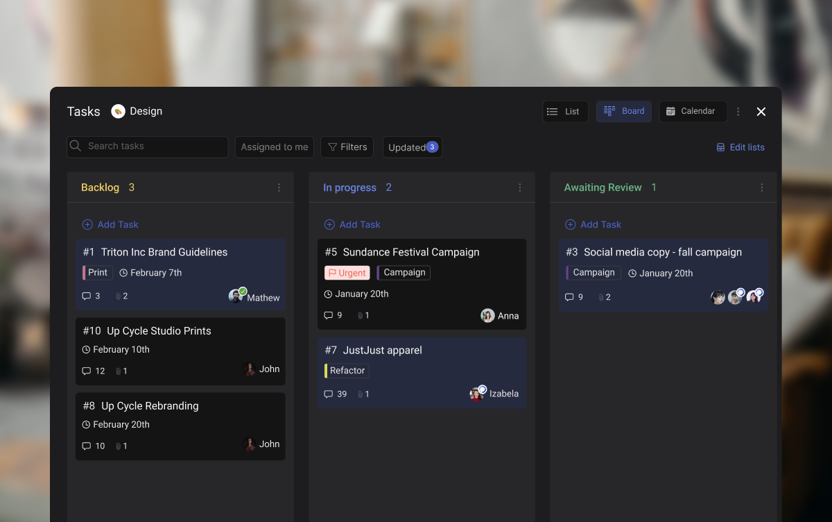 ollaborate with cross-functional teams through tasks