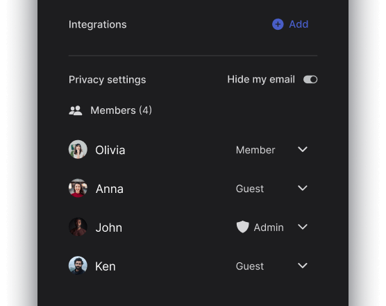 Monday alternative with different users in a space highlight