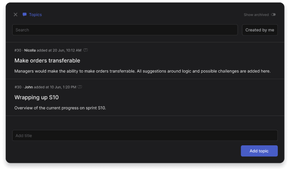 Rock topics mini-app highlight with two example conversations