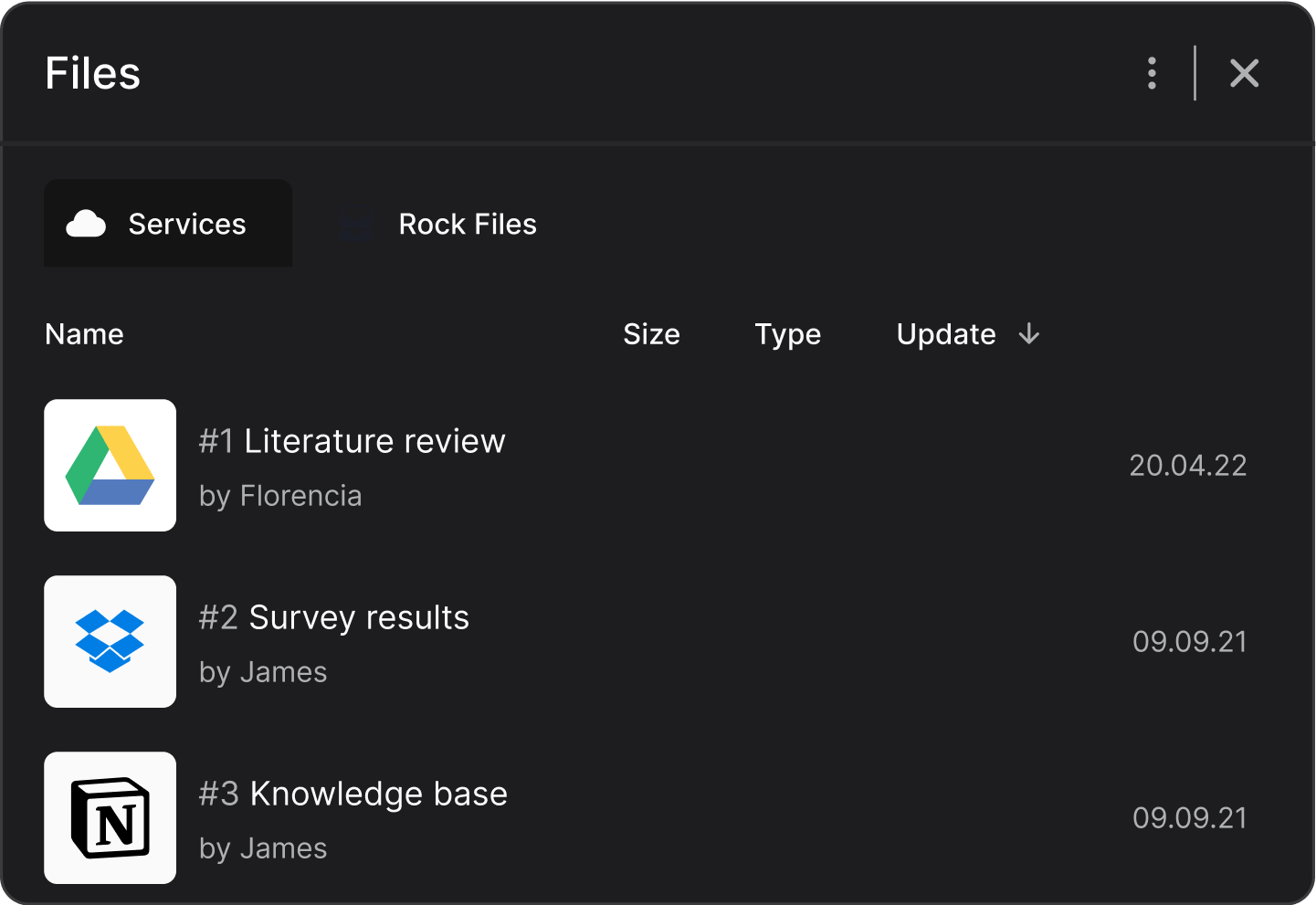 Student space integrations with Google Drive, Dropbox and Notion