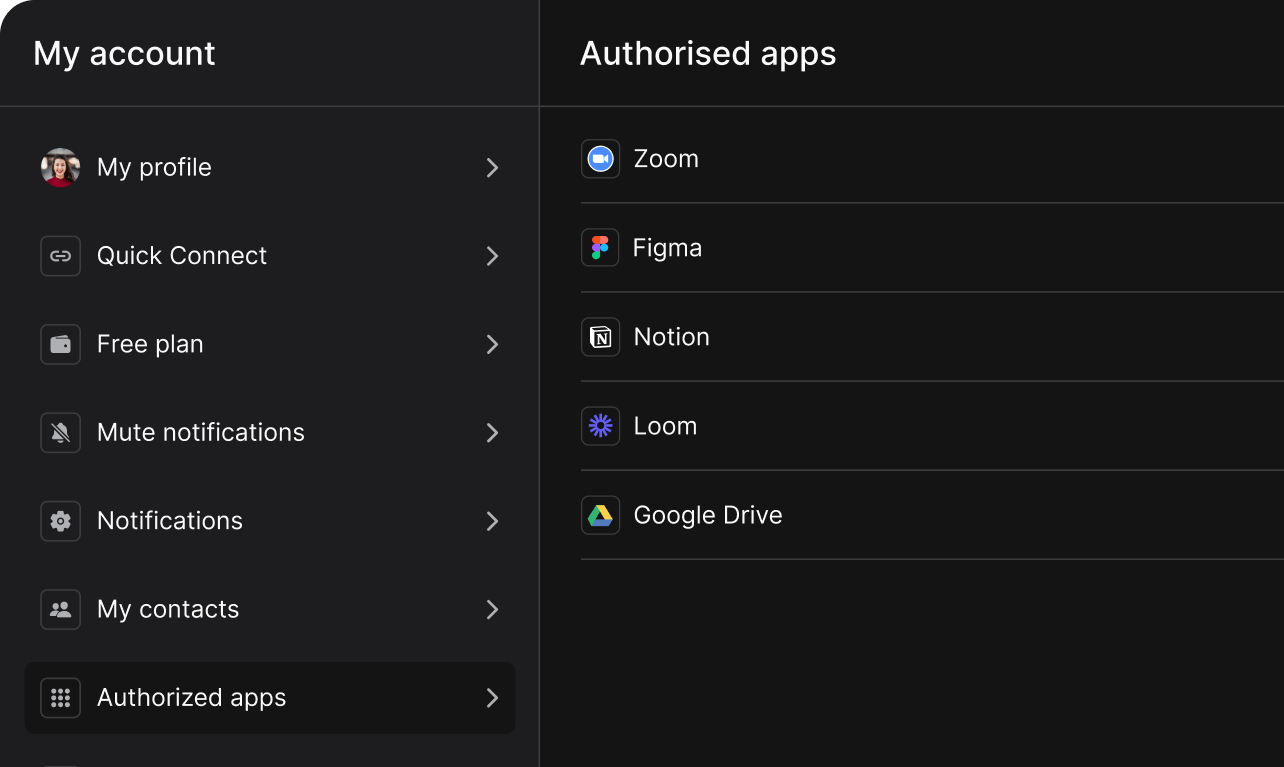 non profit authorized apps panel with example integrations