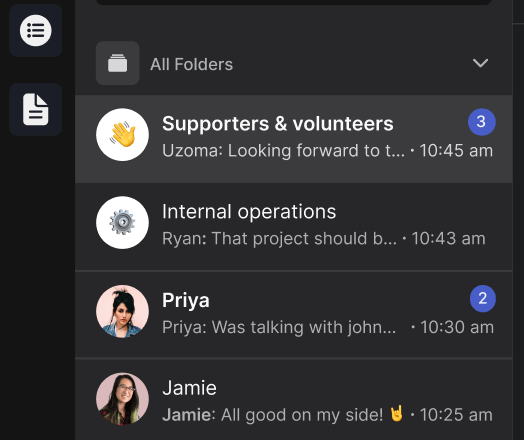 non profit workspace on Rock with multiple projects and chats open