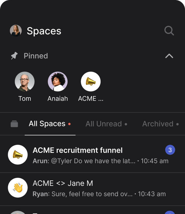 Rock for recruitment mobile screen with multiple spaces