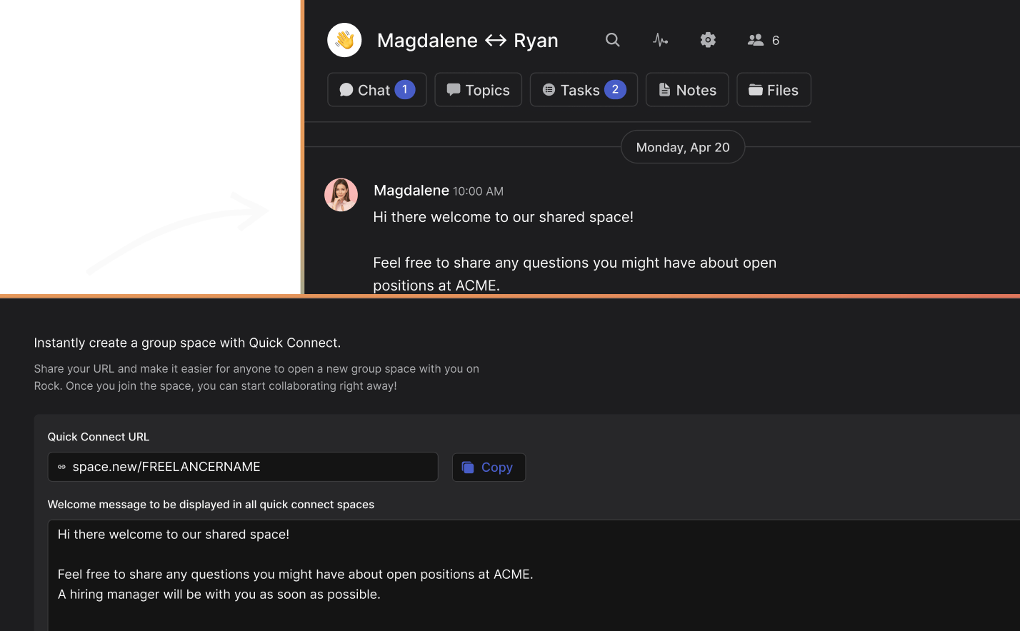 Rock Quick Connect functionality for recruiters to connect with anyone