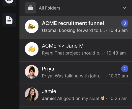 Recruitment funnel workspaces with unlimited projects