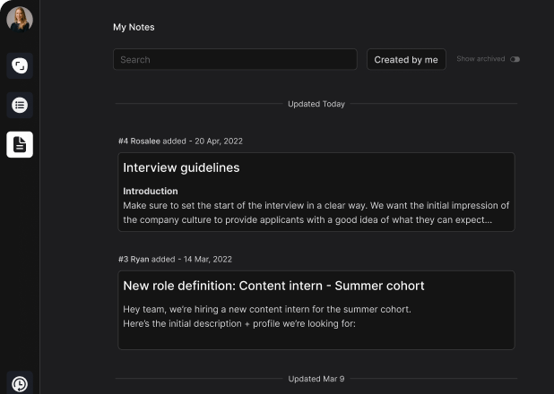 Rock notes mini-app higlight