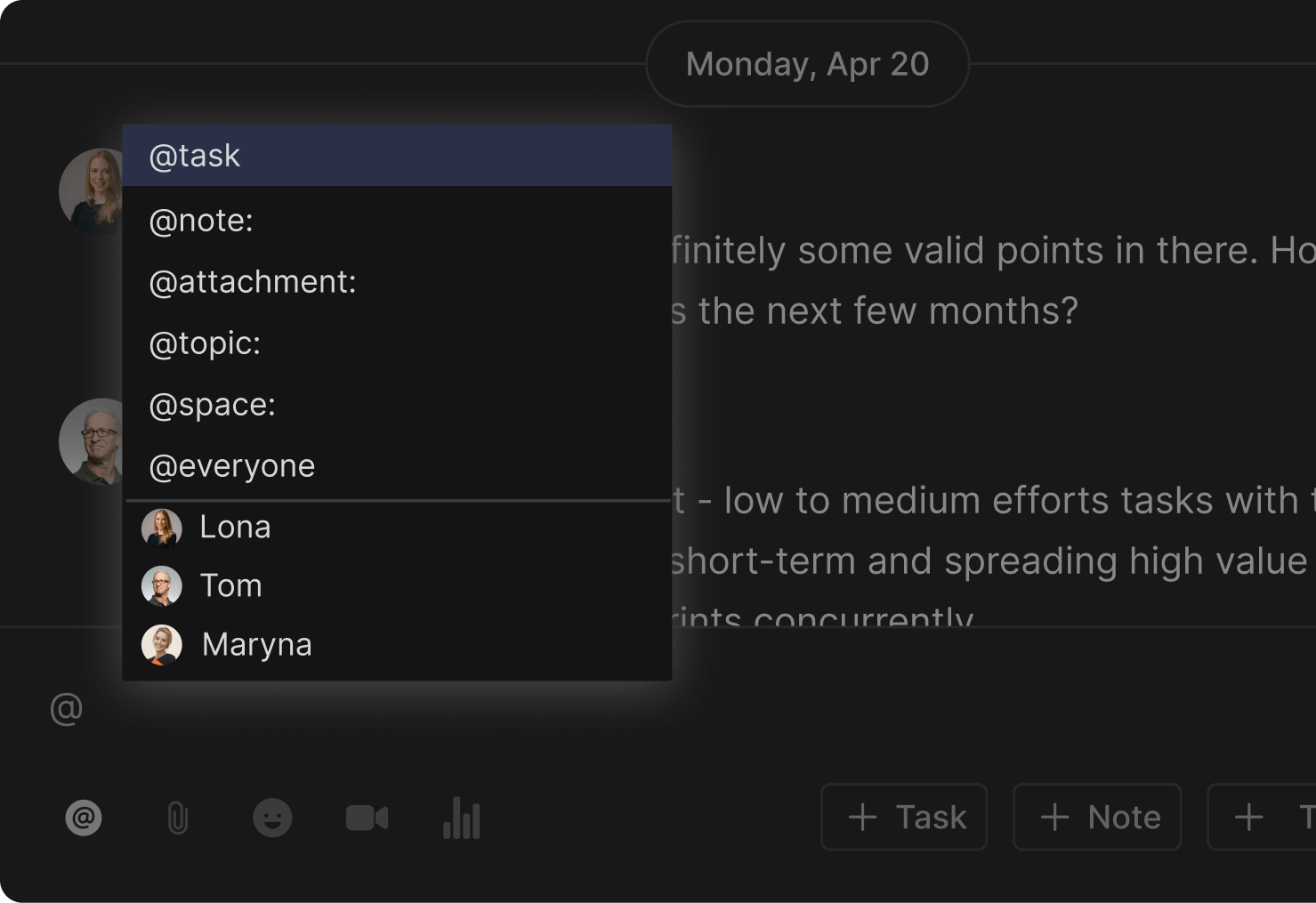 Rock space @mention anything highlight in chat