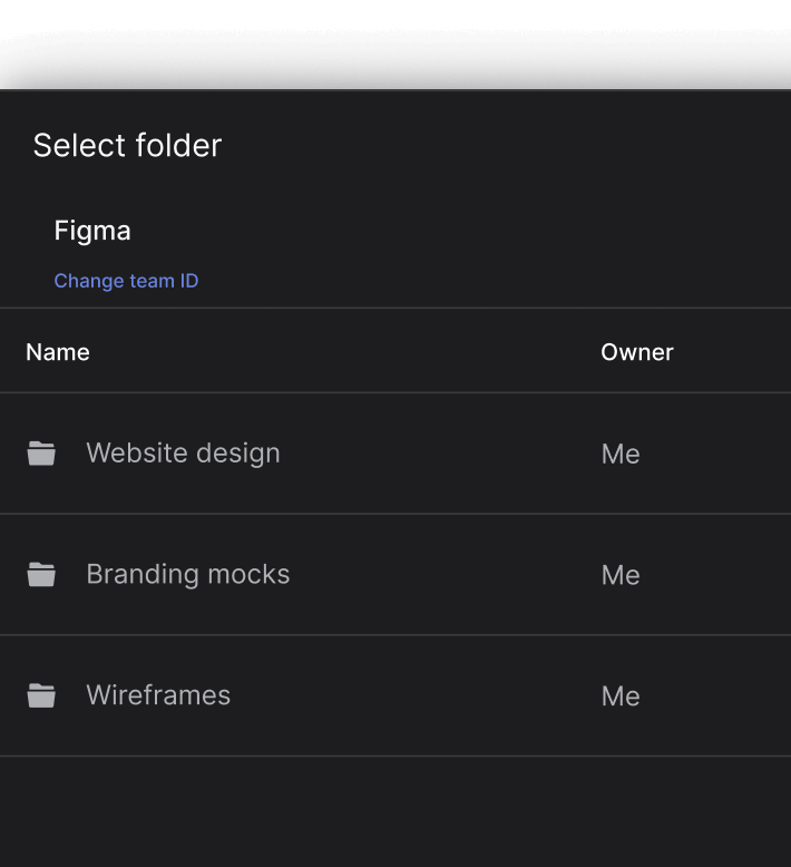 Figma integration select cloud files to add to spaces