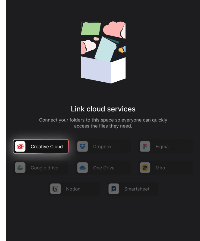Rock Files mini-app select Creative Cloud integration
