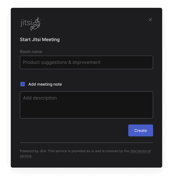 Jitsi meeting configuration on Rock