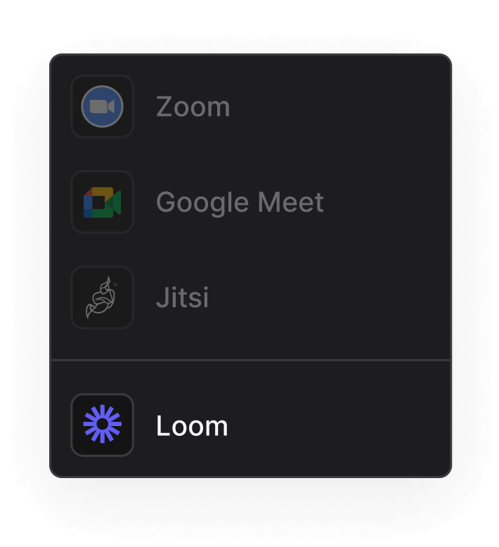 Meeting integration panel Loom highlight