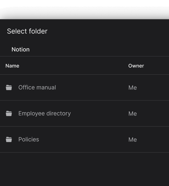 Notion integration select cloud files to add to spaces