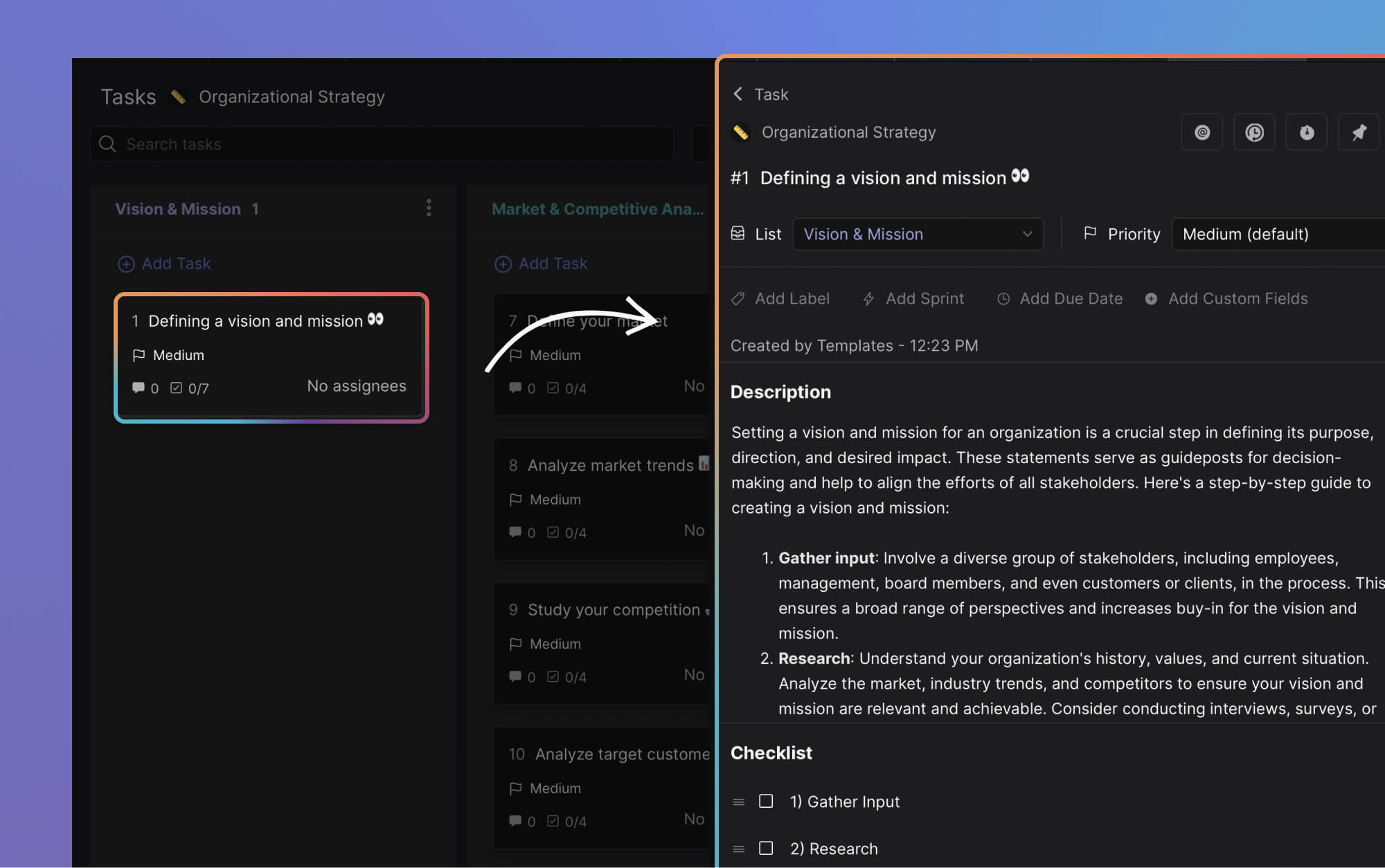 How to define your vision and mission statement in your strategy template