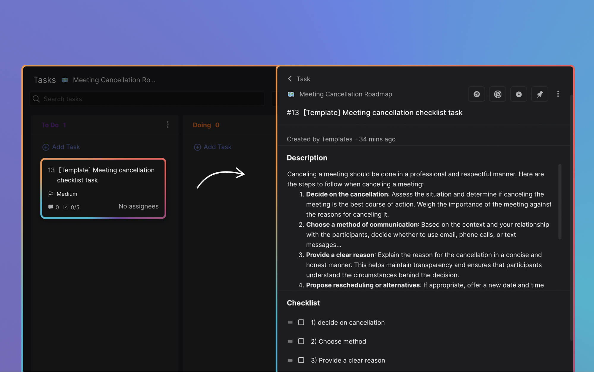 How to cancel a meeting workflow