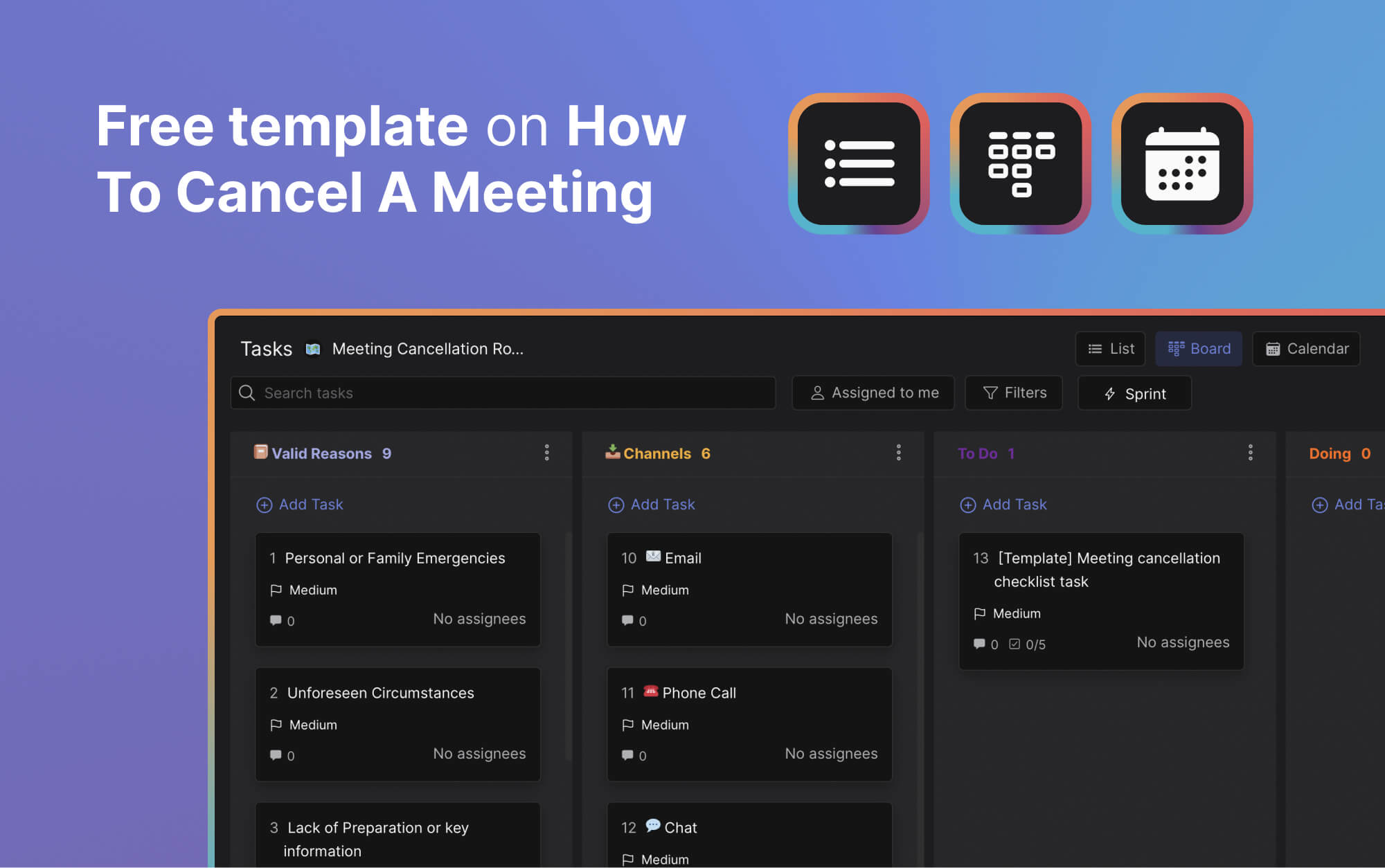 How to cancel a meeting free template
