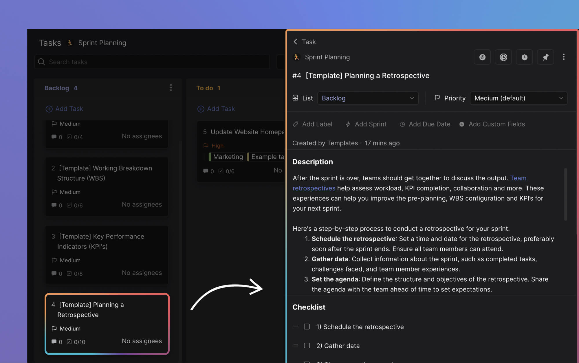 How to schedule a retrospective in a sprint: template